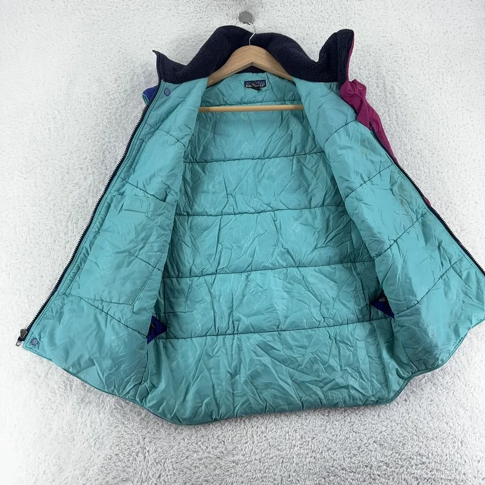Vintage Patagonia Vest Mens‎ Small Blue Purple Teal Puffy Outdoor Zip Retro 90s
